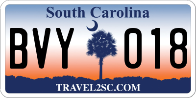 SC license plate BVY018