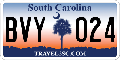 SC license plate BVY024