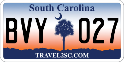 SC license plate BVY027