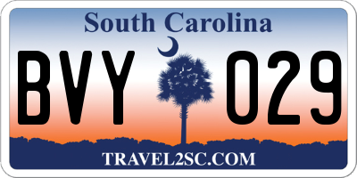 SC license plate BVY029