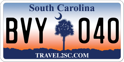 SC license plate BVY040