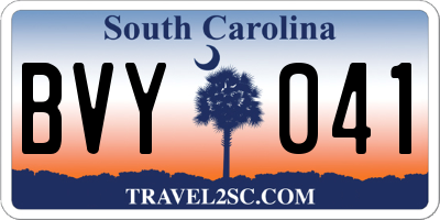 SC license plate BVY041