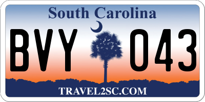 SC license plate BVY043