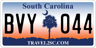 SC license plate BVY044