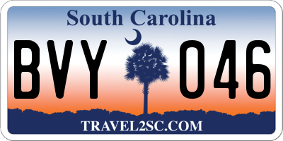 SC license plate BVY046