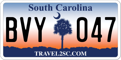 SC license plate BVY047