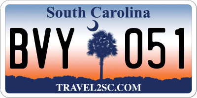 SC license plate BVY051
