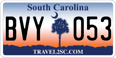 SC license plate BVY053
