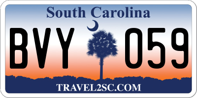 SC license plate BVY059