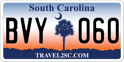 SC license plate BVY060