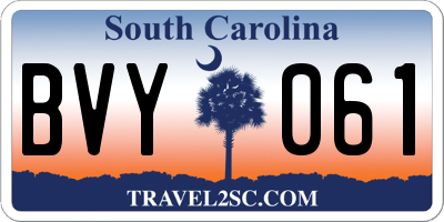 SC license plate BVY061