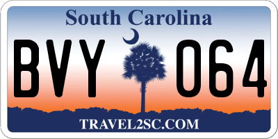 SC license plate BVY064