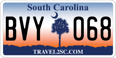 SC license plate BVY068