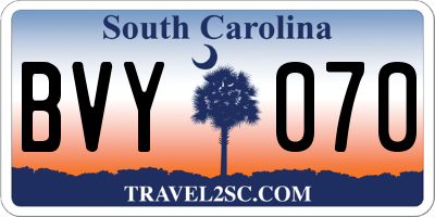SC license plate BVY070