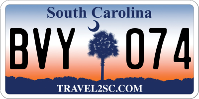 SC license plate BVY074