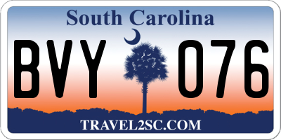 SC license plate BVY076