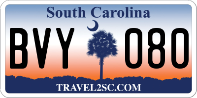 SC license plate BVY080