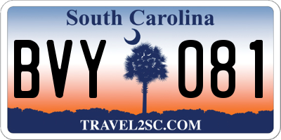 SC license plate BVY081