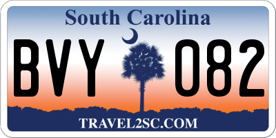 SC license plate BVY082