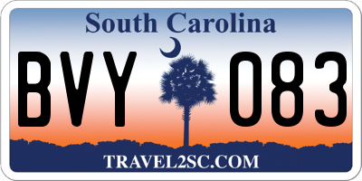 SC license plate BVY083