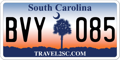 SC license plate BVY085
