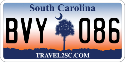 SC license plate BVY086