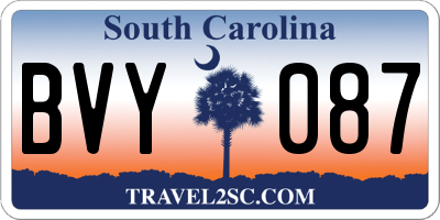 SC license plate BVY087