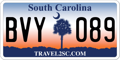 SC license plate BVY089