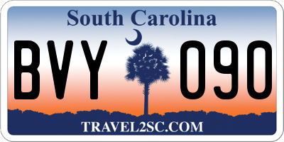 SC license plate BVY090