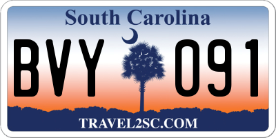 SC license plate BVY091