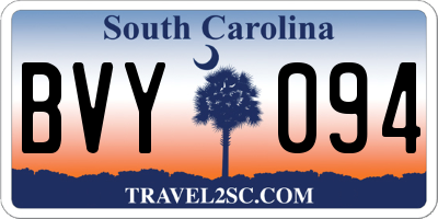 SC license plate BVY094