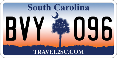 SC license plate BVY096