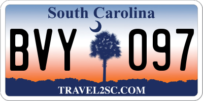 SC license plate BVY097