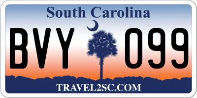 SC license plate BVY099