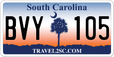 SC license plate BVY105