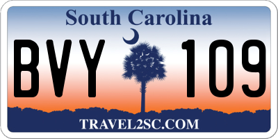 SC license plate BVY109