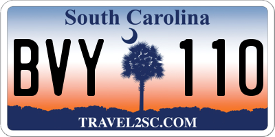 SC license plate BVY110
