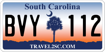 SC license plate BVY112