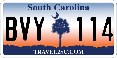 SC license plate BVY114