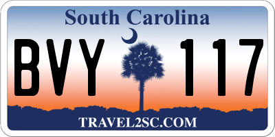 SC license plate BVY117