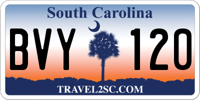 SC license plate BVY120