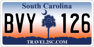 SC license plate BVY126