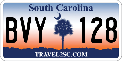 SC license plate BVY128