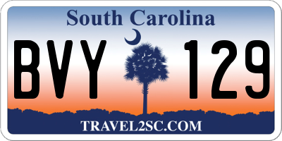 SC license plate BVY129