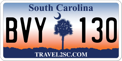 SC license plate BVY130