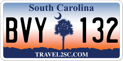 SC license plate BVY132