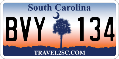 SC license plate BVY134