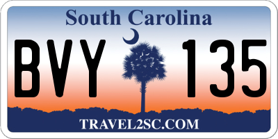 SC license plate BVY135
