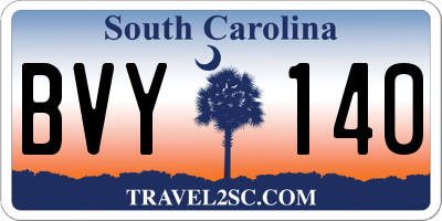 SC license plate BVY140