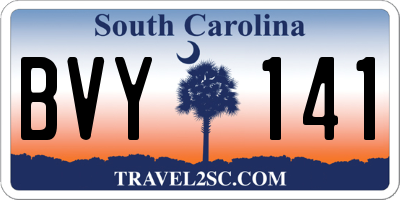 SC license plate BVY141